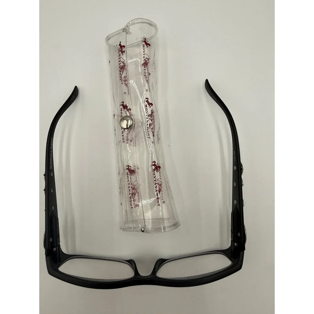 Montana West Reading Glasses Womens +3.00 Black Excellent Western Studded RG-001
